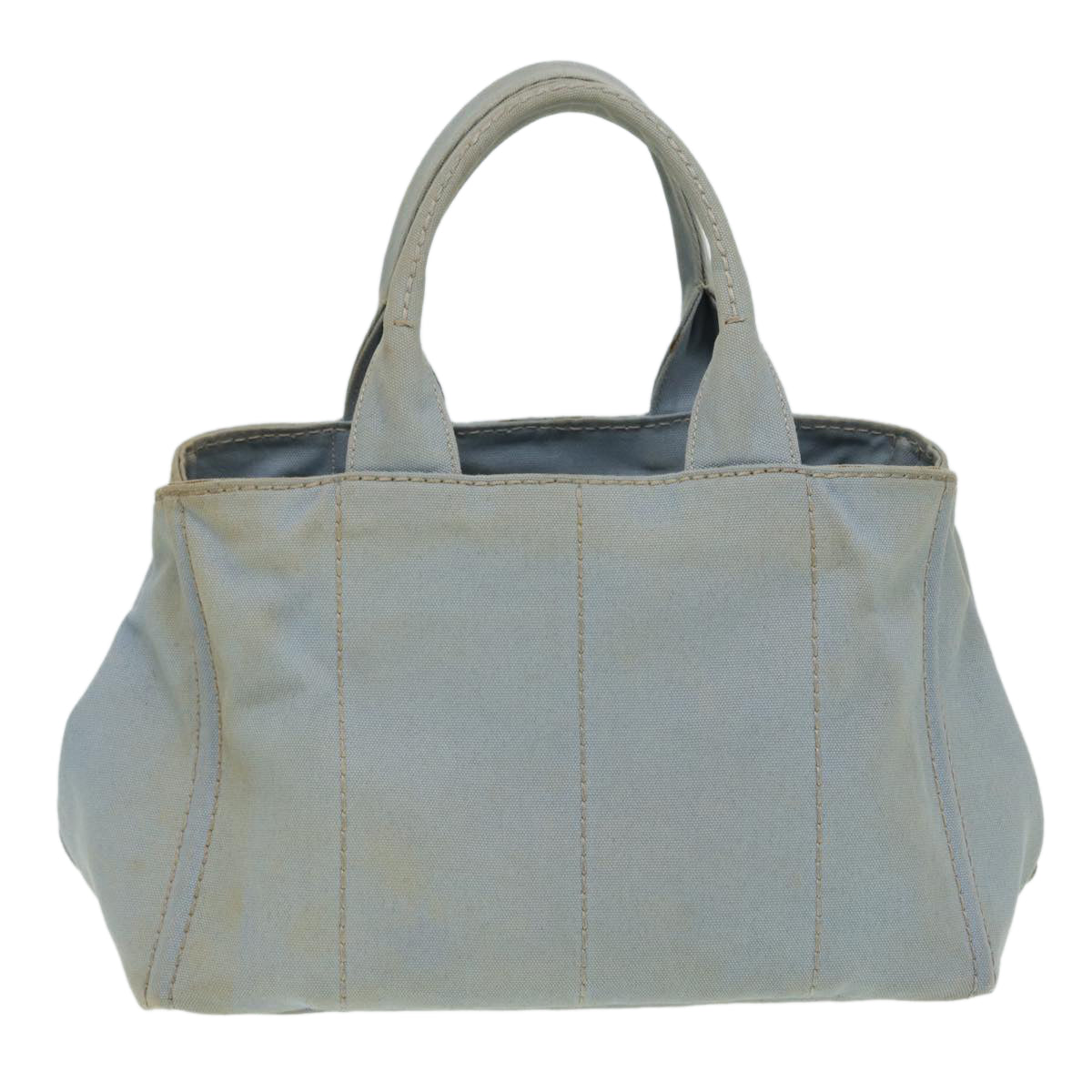 PRADA Canapa MM Hand Bag Canvas Blue Auth