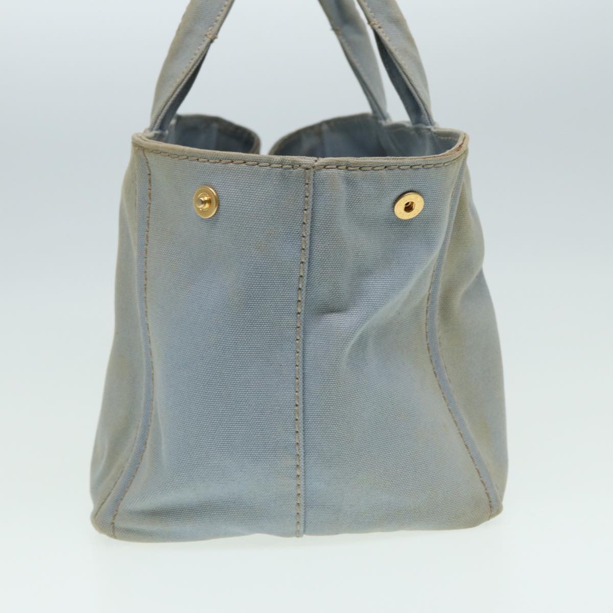 PRADA Canapa MM Hand Bag Canvas Blue Auth