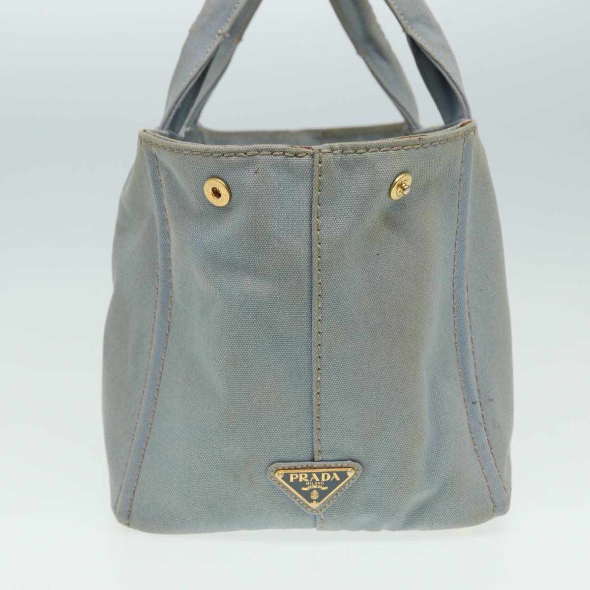 PRADA Canapa MM Hand Bag Canvas Blue Auth