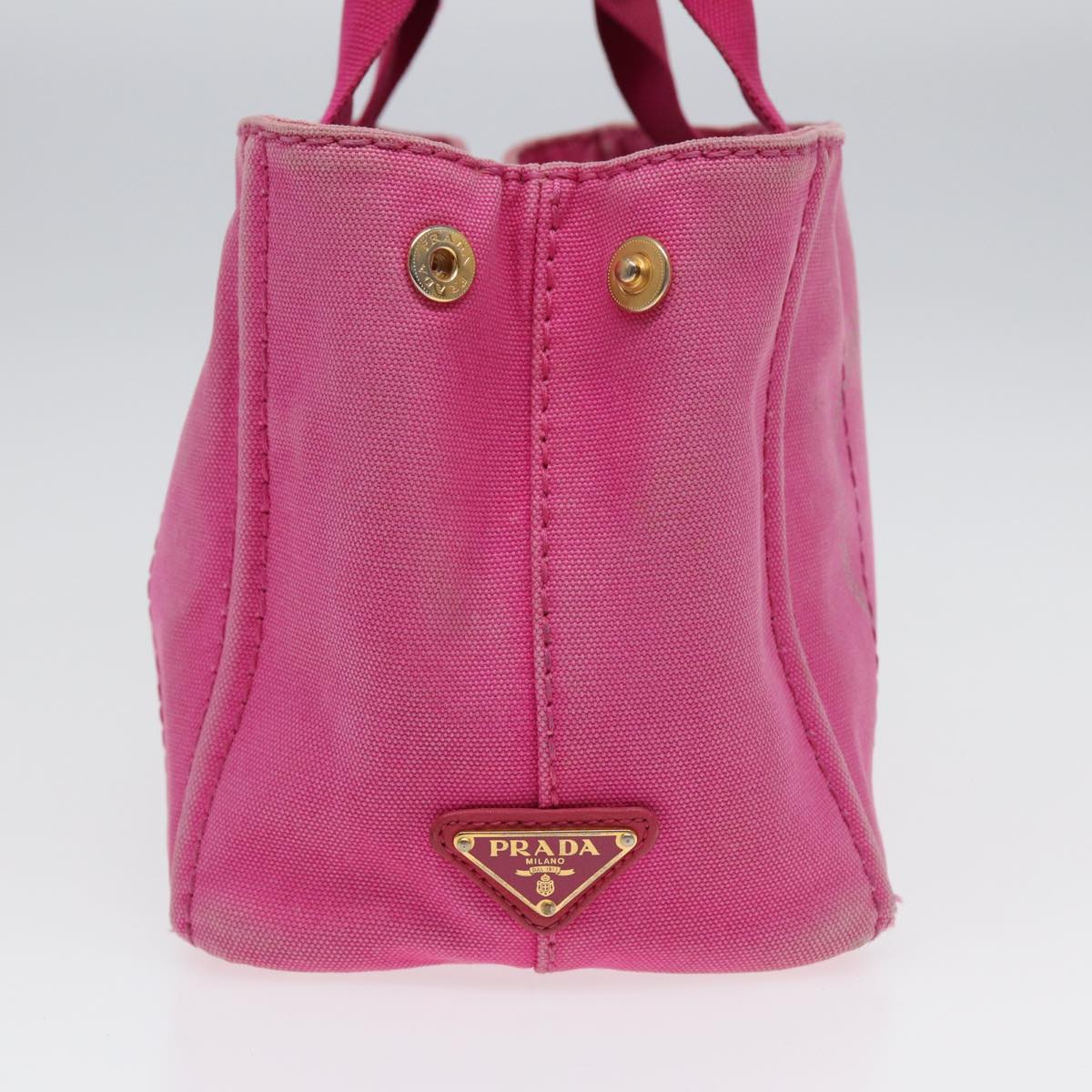 PRADA Canapa PM Hand Bag Canvas Pink Auth