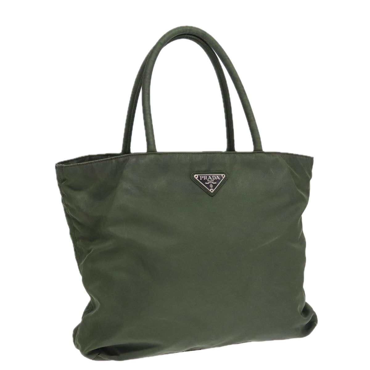 PRADA Hand Bag Nylon Khaki Auth