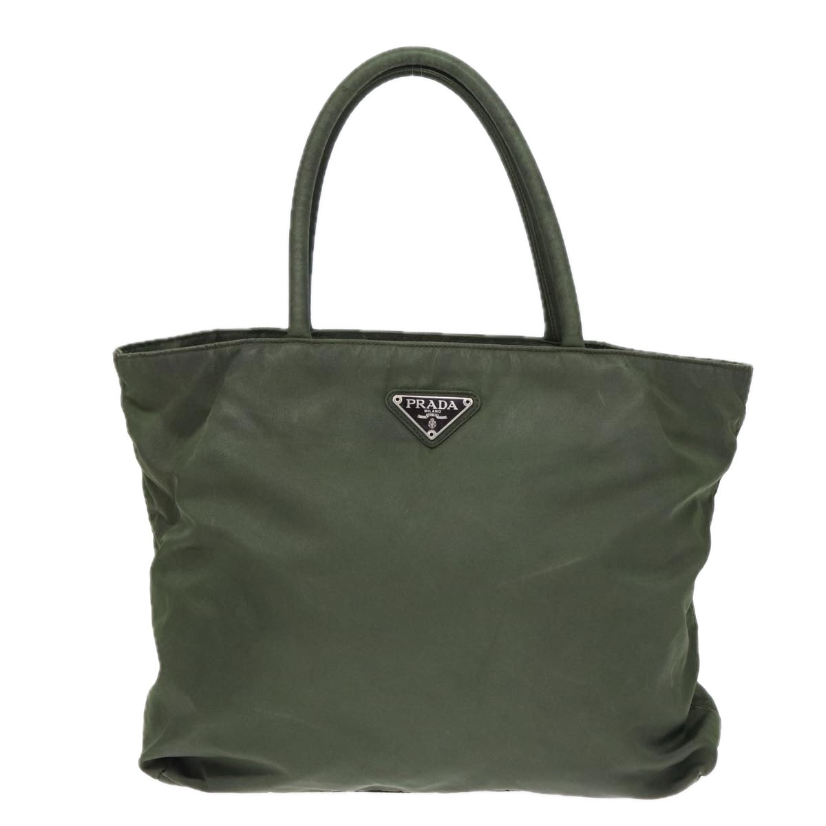 PRADA Hand Bag Nylon Khaki Auth