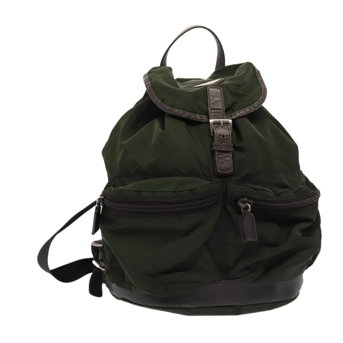 PRADA Backpack Nylon Khaki Auth