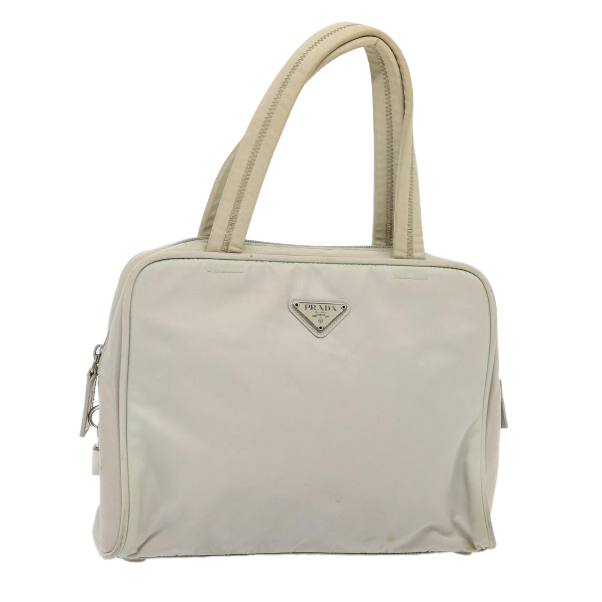PRADA Hand Bag Nylon Gray Auth