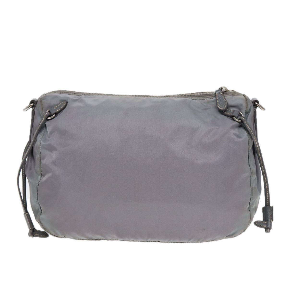 PRADA Shoulder Bag Nylon Blue Silver Auth