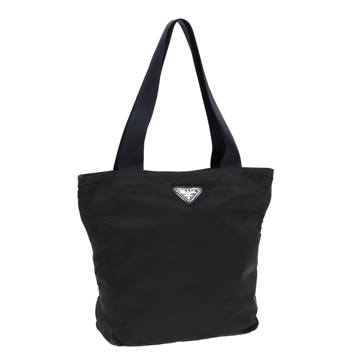 PRADA Shoulder Bag Nylon Black Silver Auth