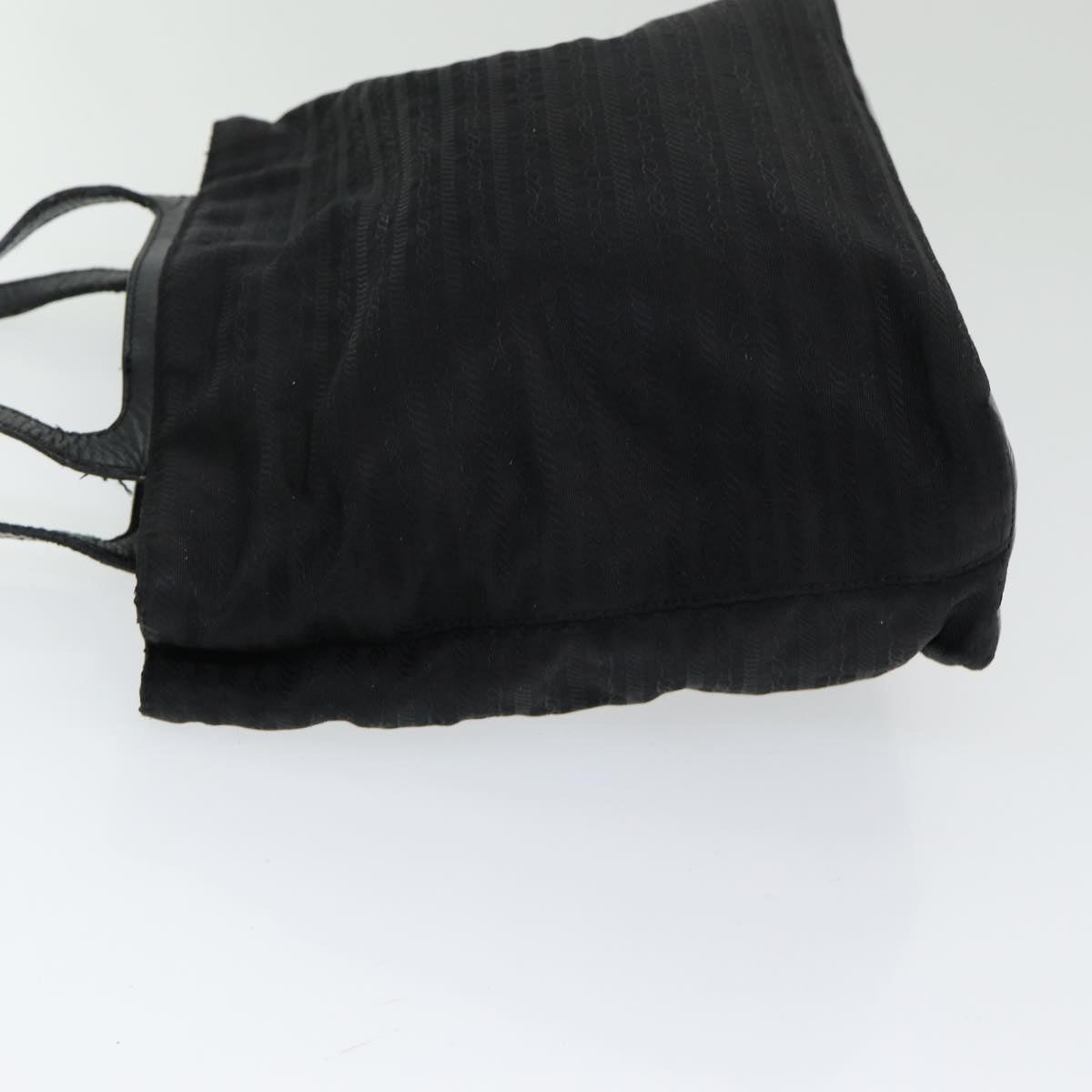 PRADA Tote Bag Nylon Black Silver Auth