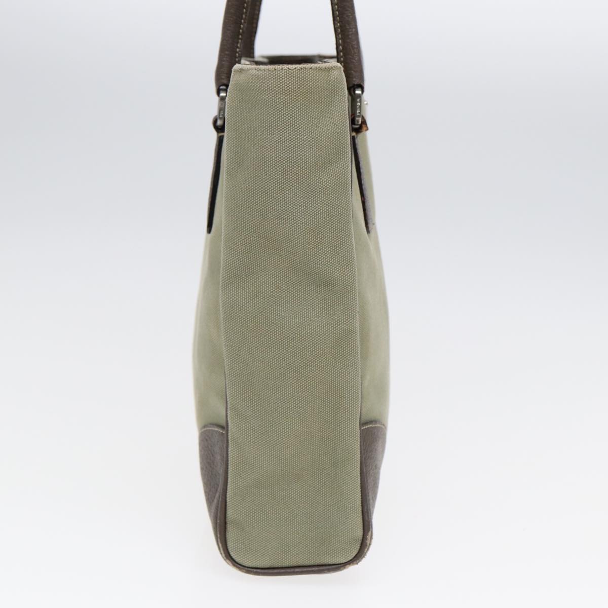 PRADA Hand Bag Canvas Khaki Auth