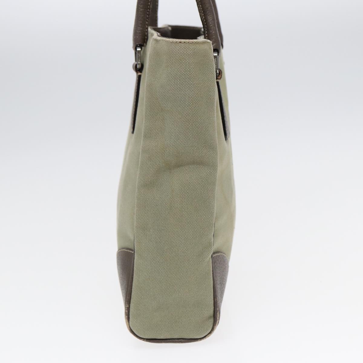PRADA Hand Bag Canvas Khaki Auth