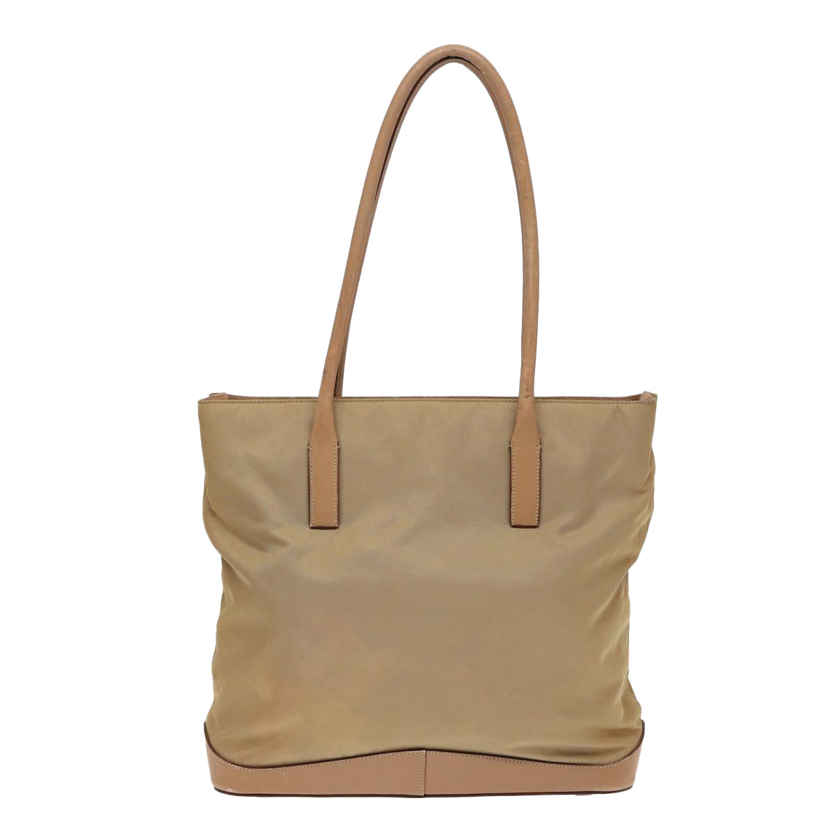 PRADA Tote Bag Nylon Beige Auth