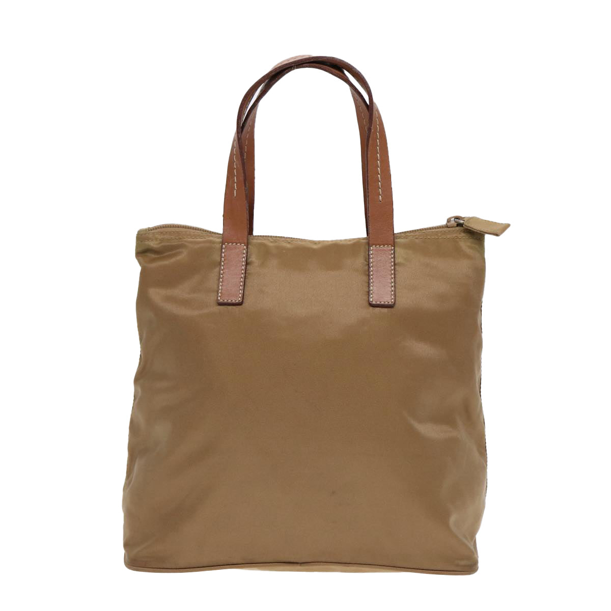 PRADA Hand Bag Nylon Beige Auth