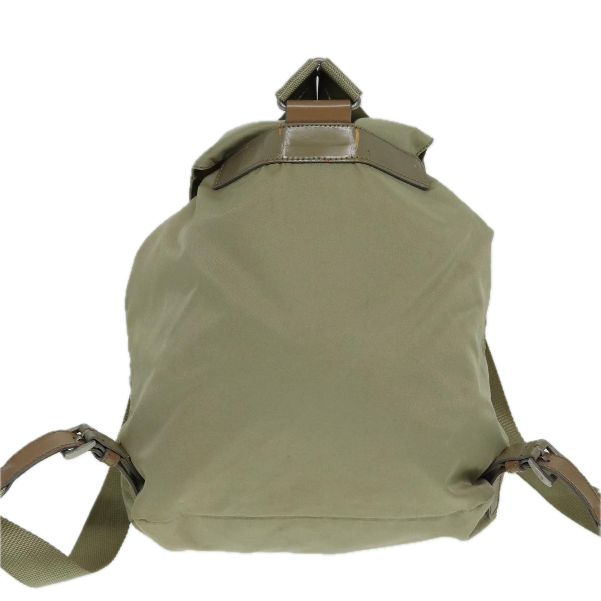 PRADA Backpack Nylon Beige Silver Auth