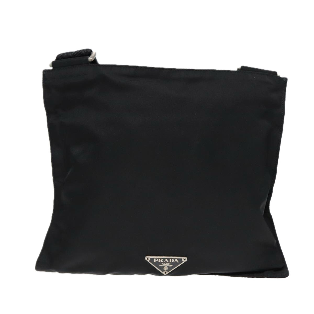 PRADA Shoulder Bag Nylon Black Silver Auth