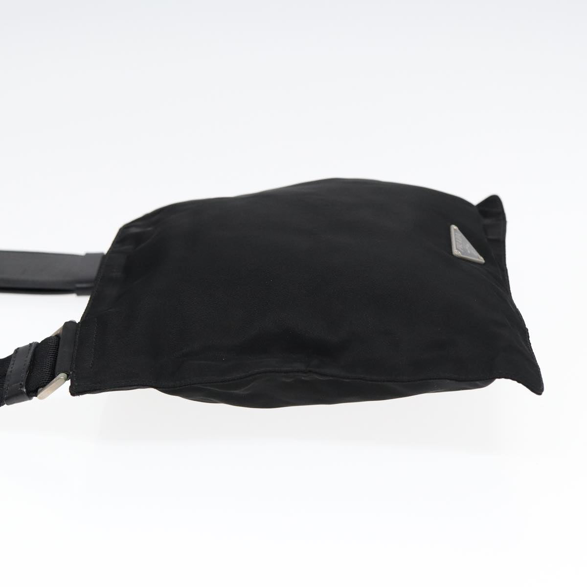 PRADA Shoulder Bag Nylon Black Silver Auth