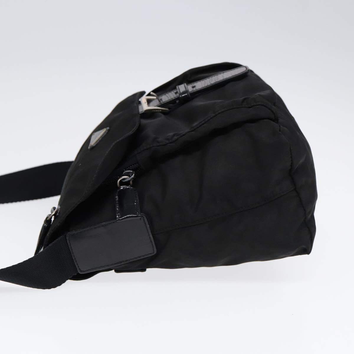 PRADA Shoulder Bag Nylon Black Silver Auth