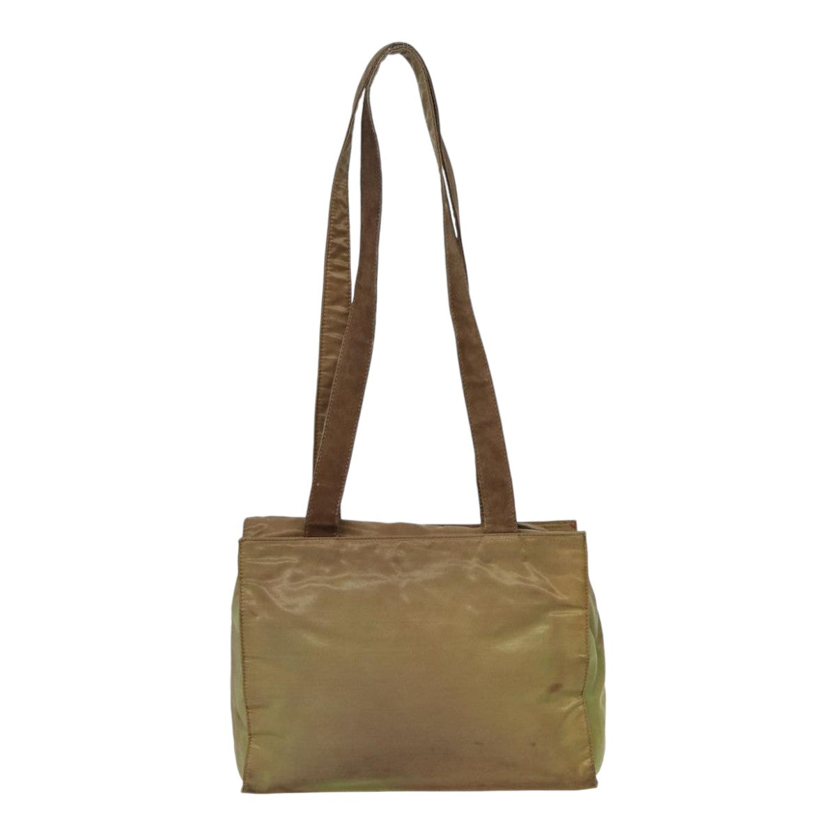 PRADA Shoulder Bag Nylon Khaki Silver Auth