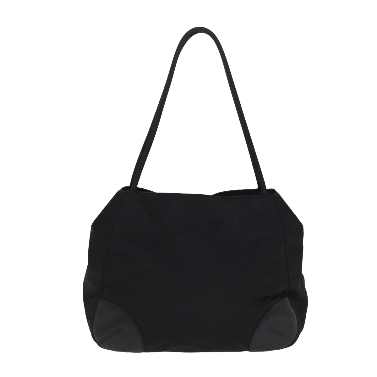 PRADA Tote Bag Nylon Black Silver Auth