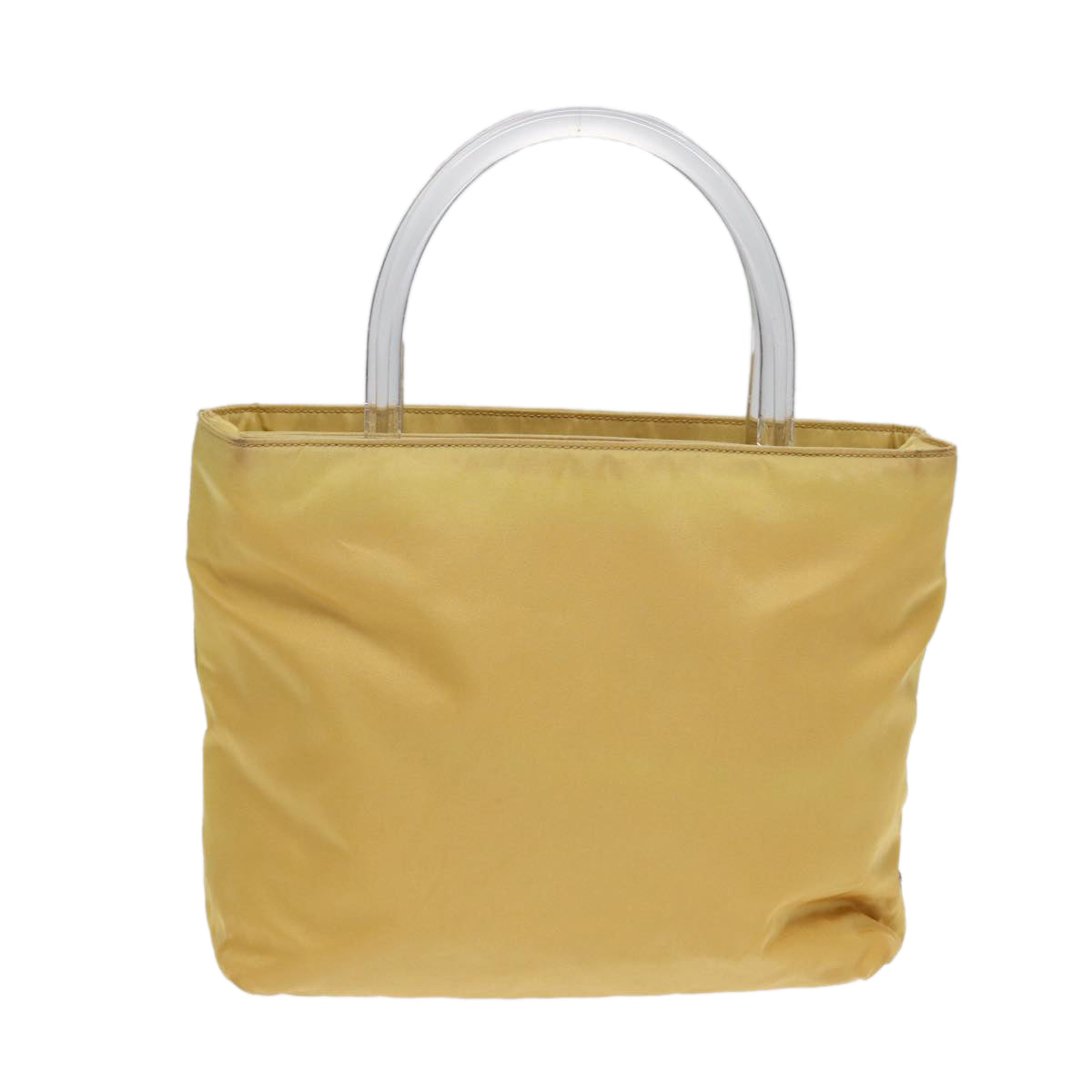 PRADA Hand Bag Nylon Yellow Silver Auth