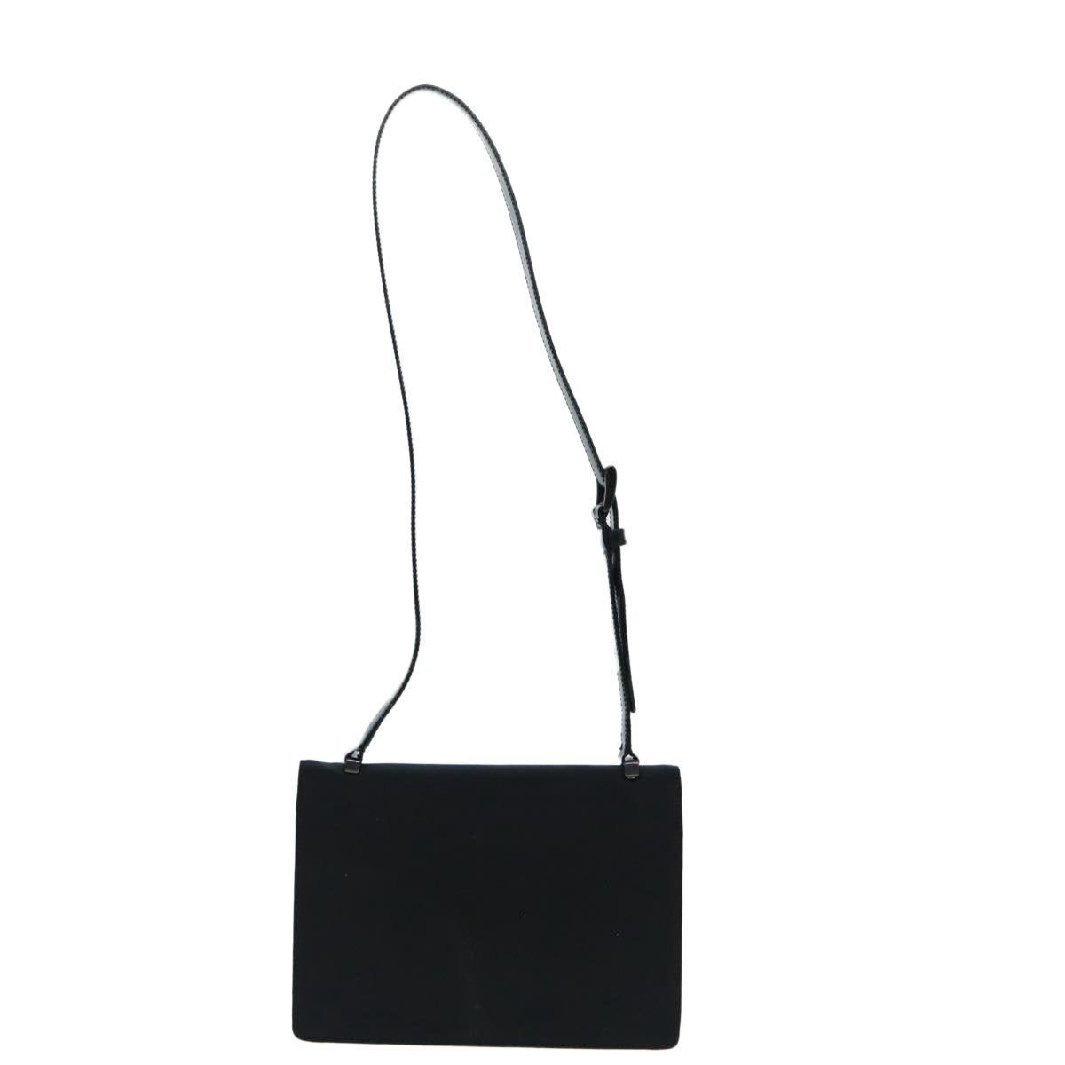 PRADA Shoulder Bag Canvas Black Silver Auth