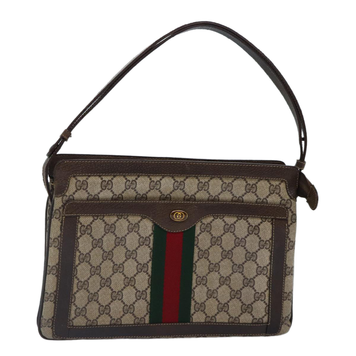 Gucci Leather Canvas Shoulder Bag