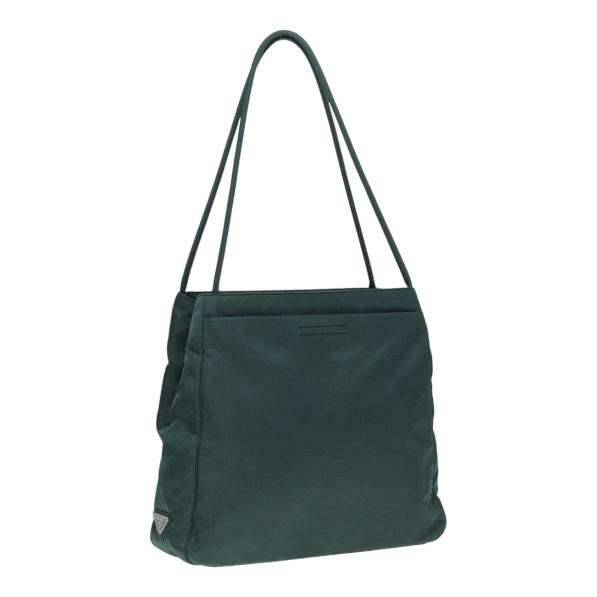 PRADA Hand Bag Nylon Green Silver Auth