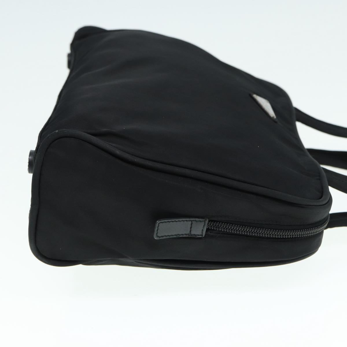 PRADA Hand Bag Nylon Black Silver Auth