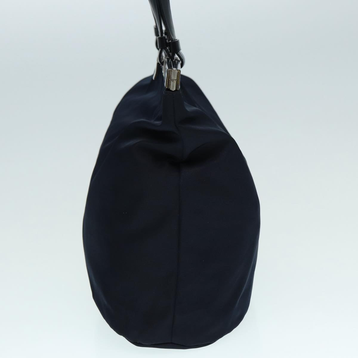 PRADA Hand Bag Nylon Navy Silver Auth