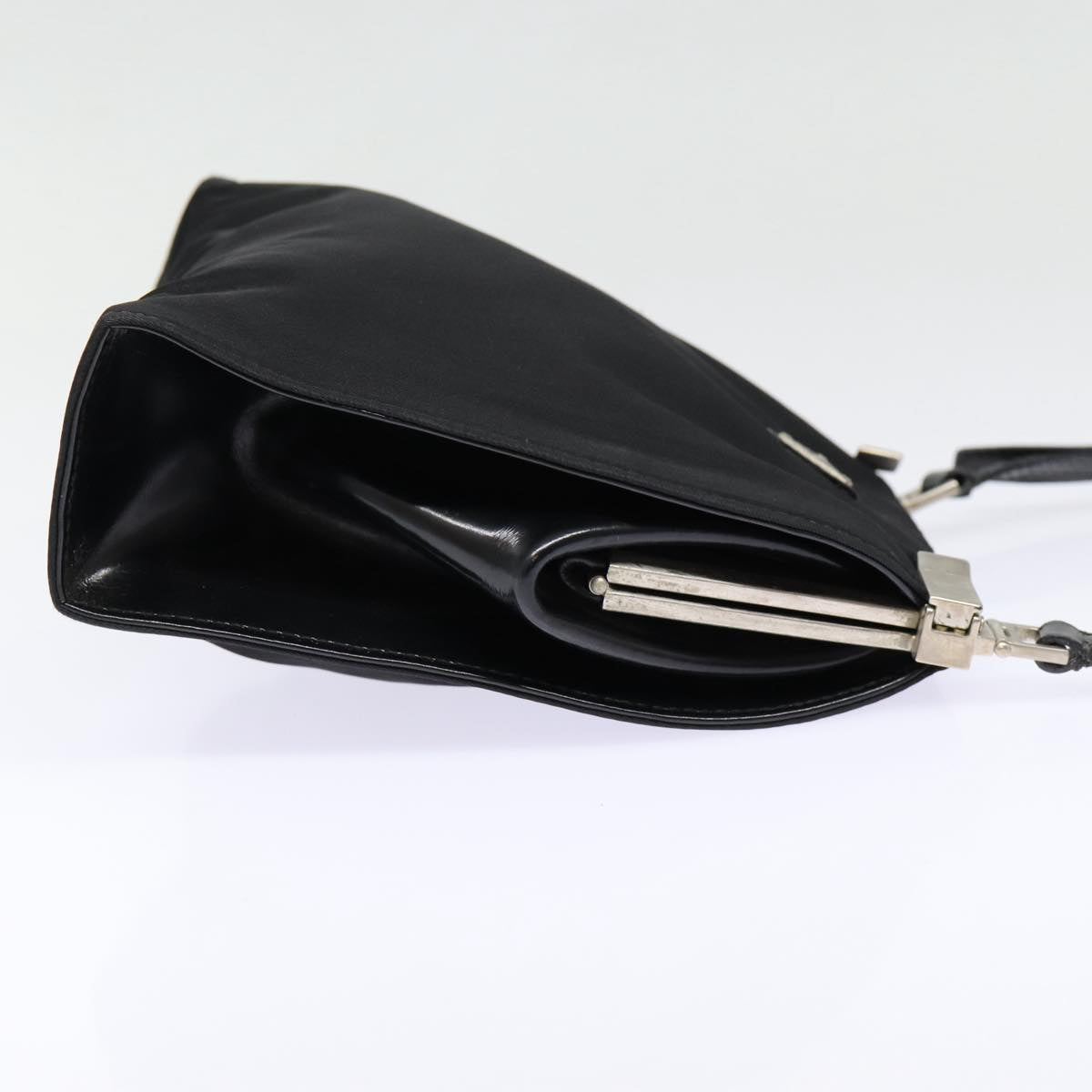 PRADA Shoulder Bag Nylon Black Silver Auth