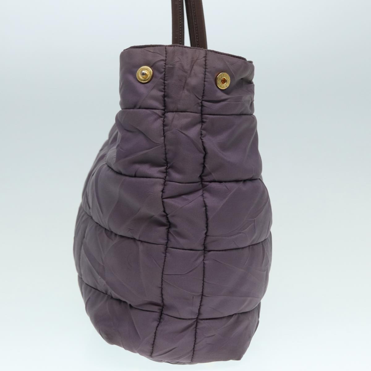 PRADA Hand Bag Nylon 2way Purple Gold Auth
