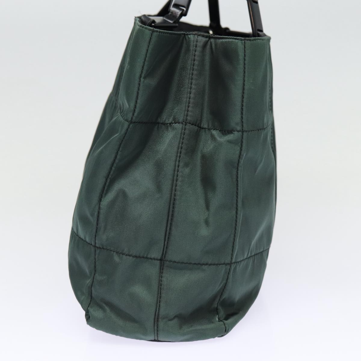 PRADA Shoulder Bag Nylon Green Silver Auth