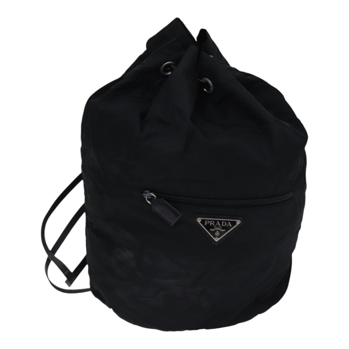 PRADA Shoulder Bag Nylon Black Silver Auth