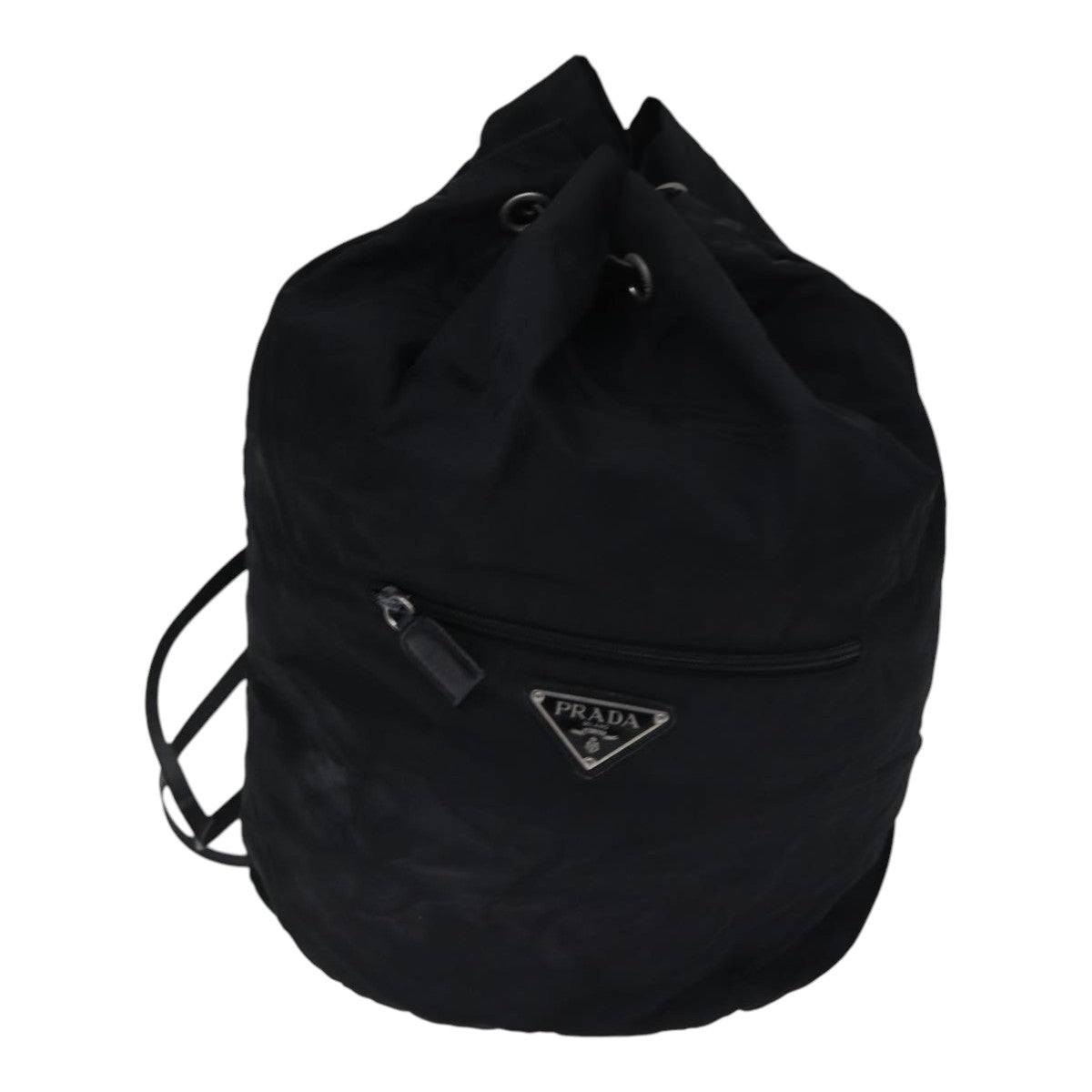PRADA Shoulder Bag Nylon Black Silver Auth