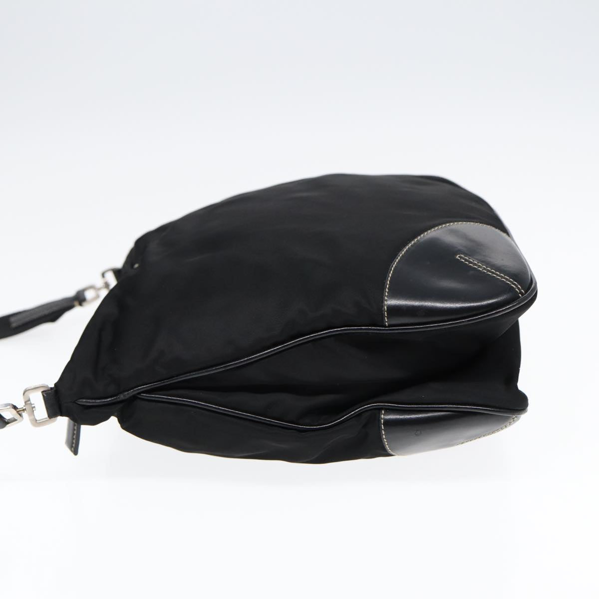 PRADA Shoulder Bag Nylon Black Silver Auth