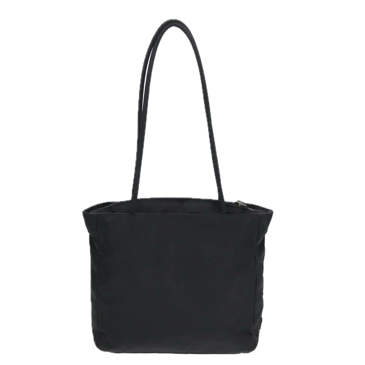 PRADA Tote Bag Nylon Silver Black Auth