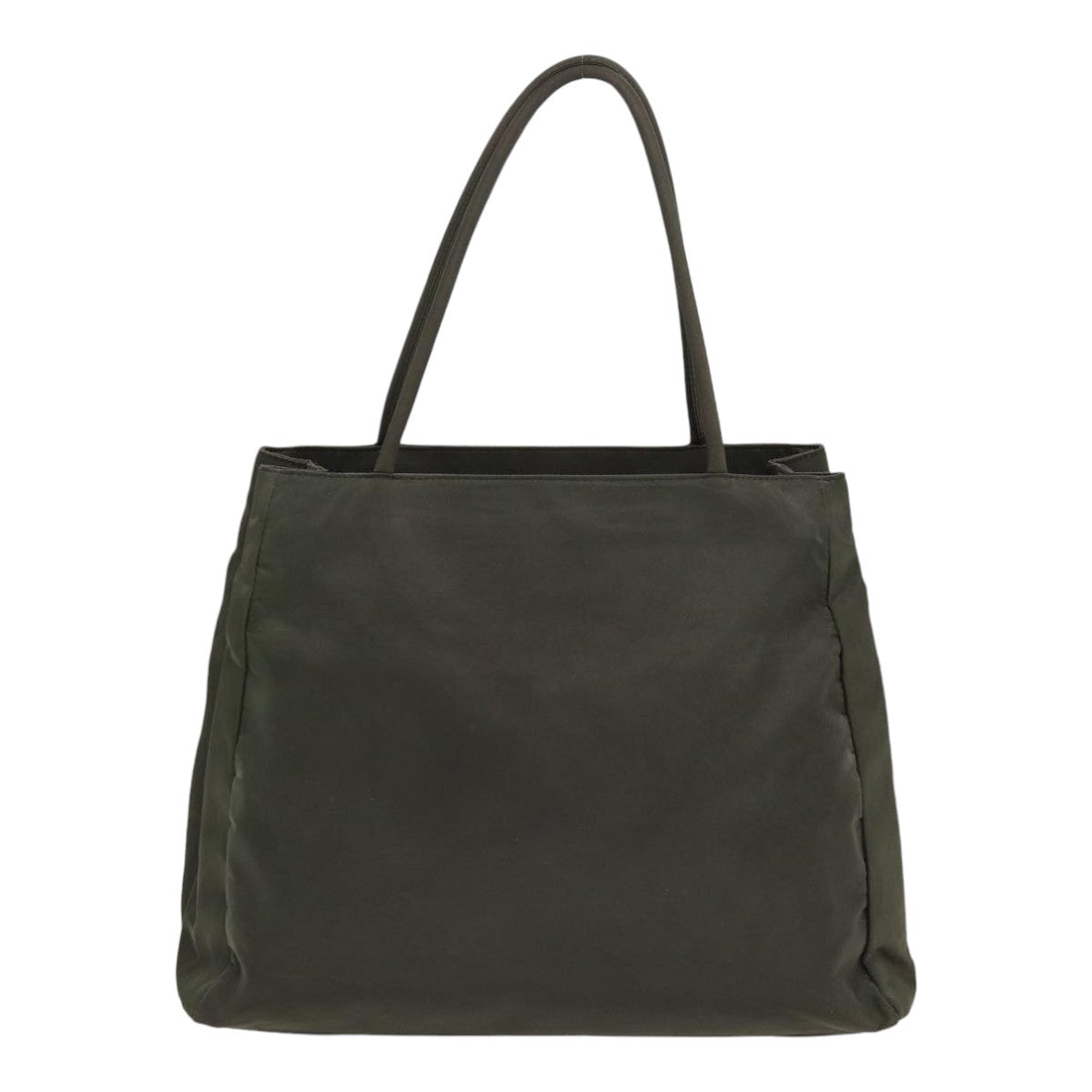 PRADA Tote Bag Nylon Khaki Silver Auth