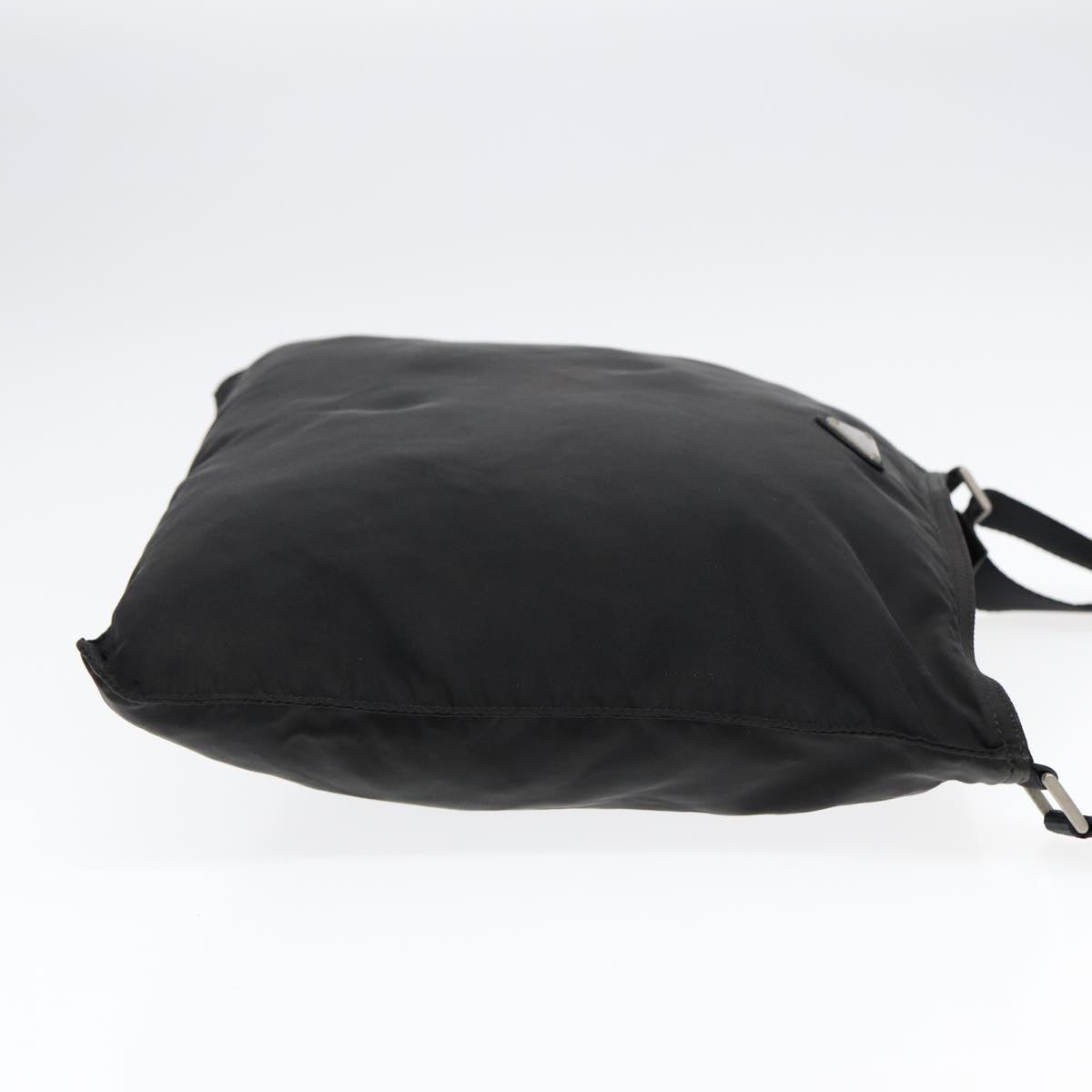 PRADA Shoulder Bag Nylon Black Silver Auth