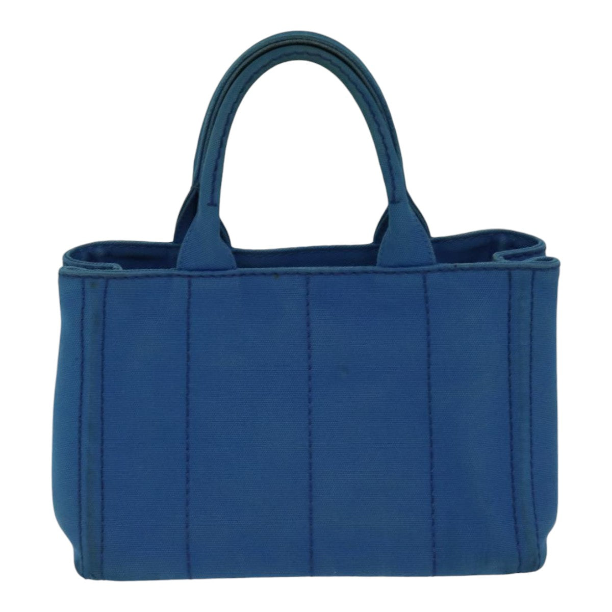 PRADA Canapa PM Hand Bag Canvas Blue Auth