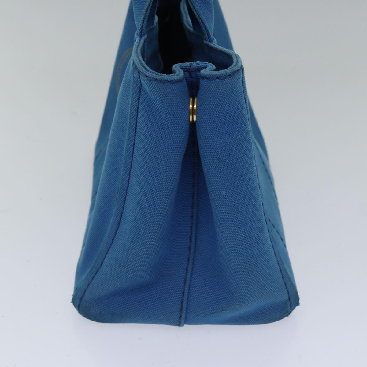 PRADA Canapa PM Hand Bag Canvas Blue Auth