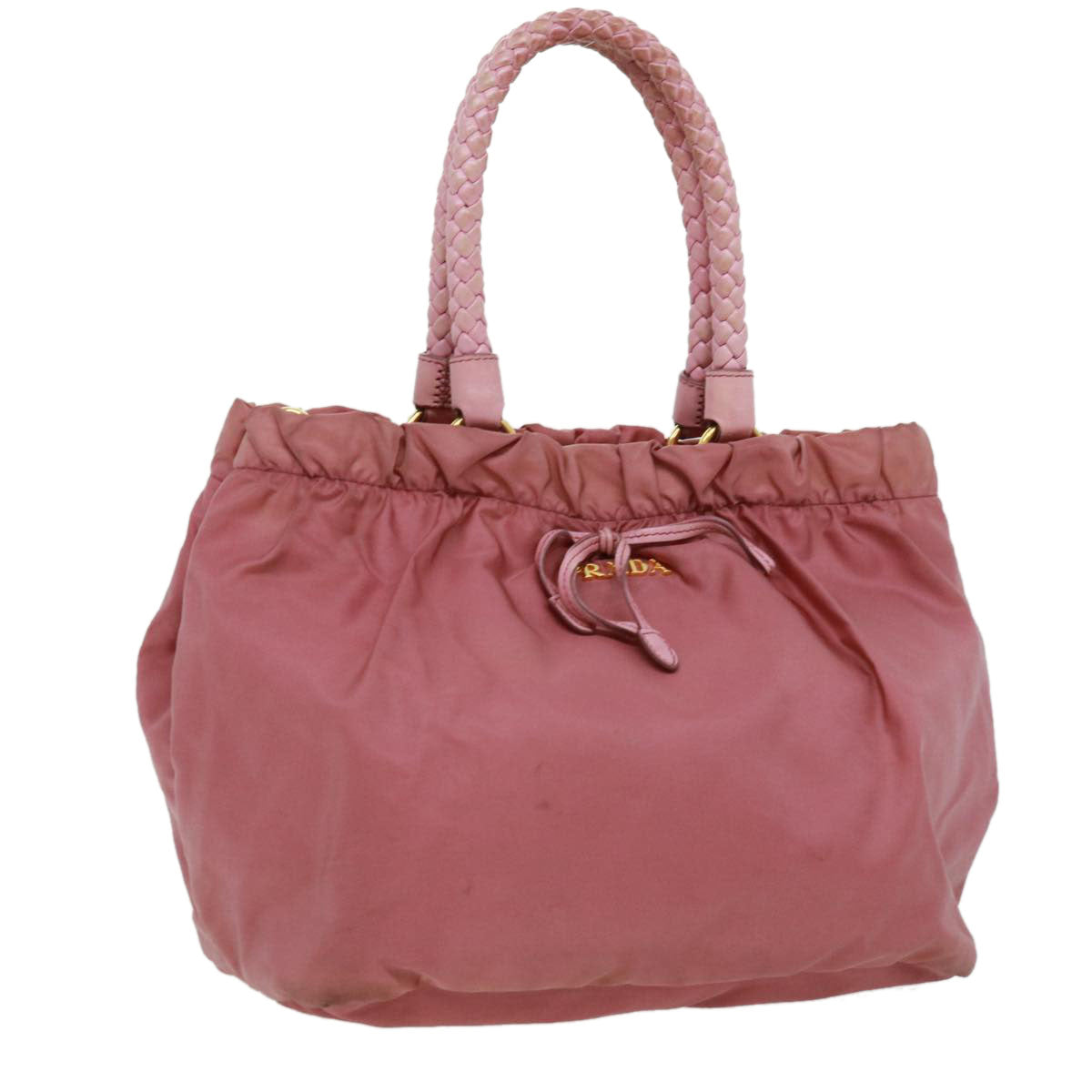 PRADA Hand Bag Nylon Pink Auth