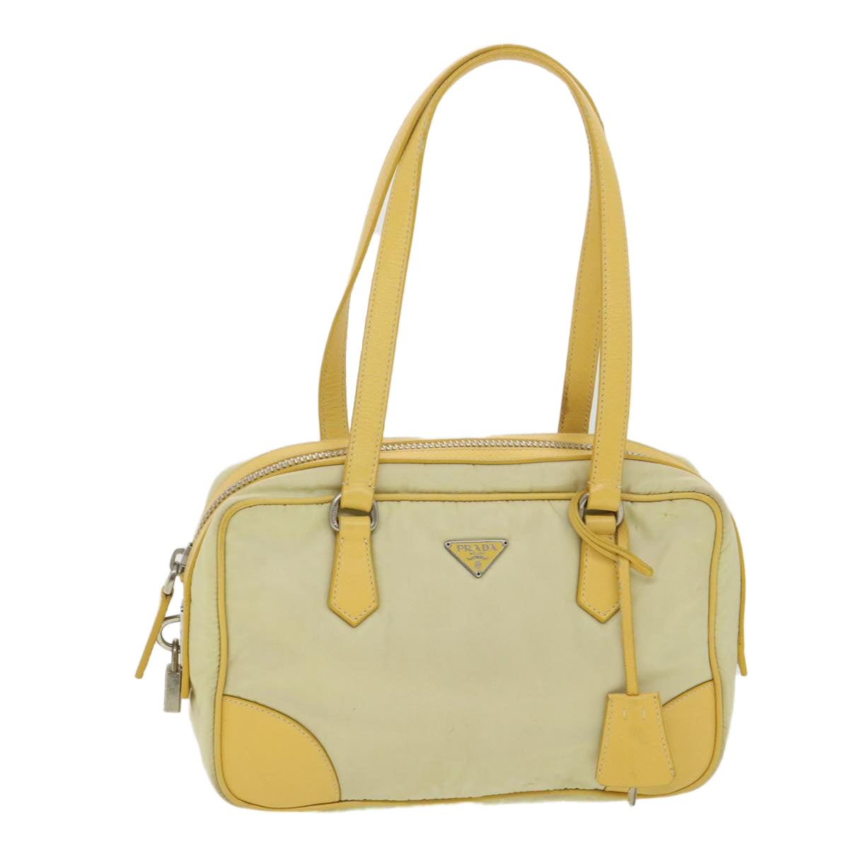 Prada Shoulder Bag Nylon Yellow