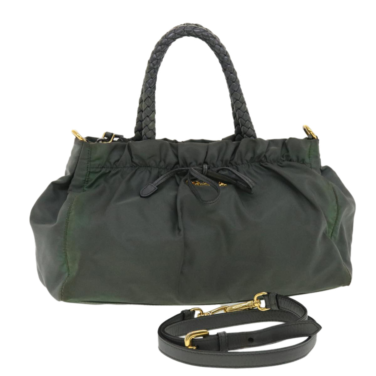 Prada Hand Bag Nylon 2way Gray