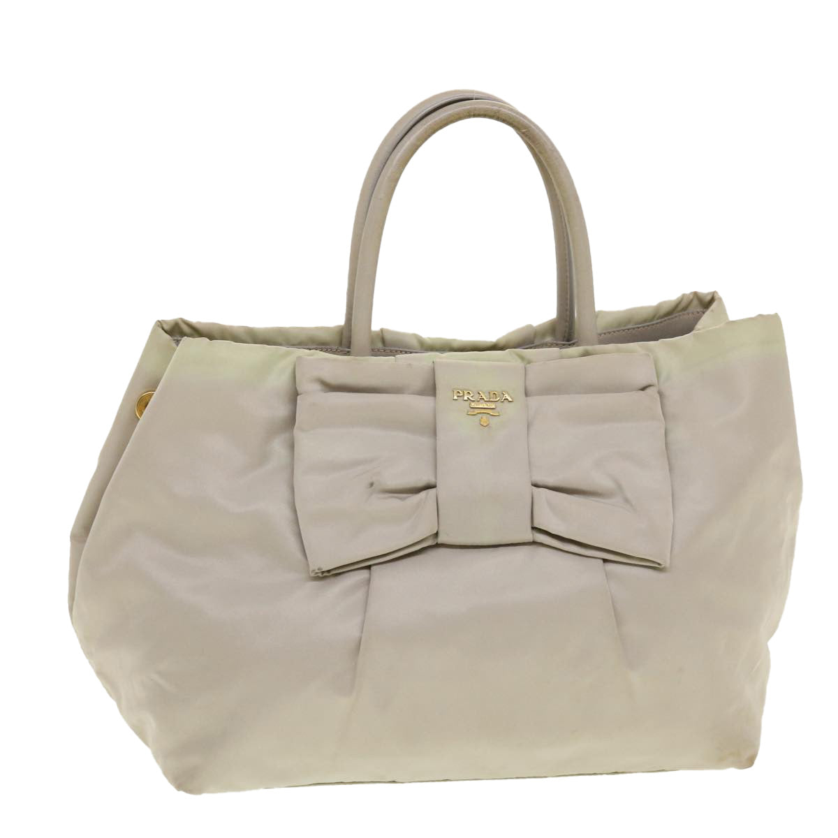 Prada Hand Bag Nylon Beige