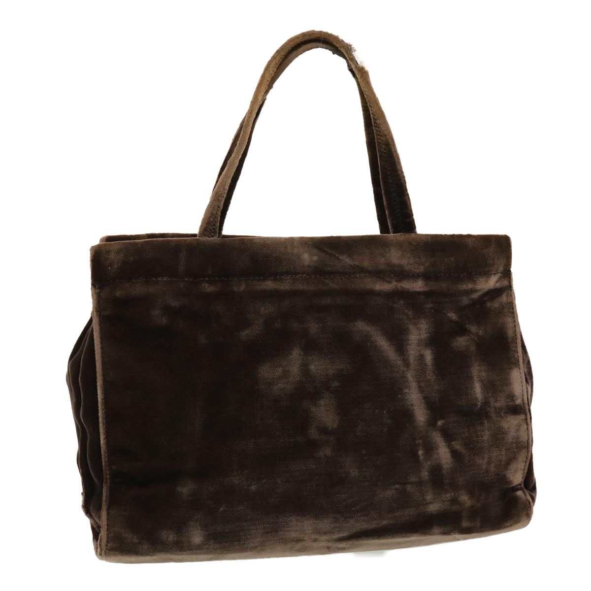 Prada Hand Bag Velor Brown