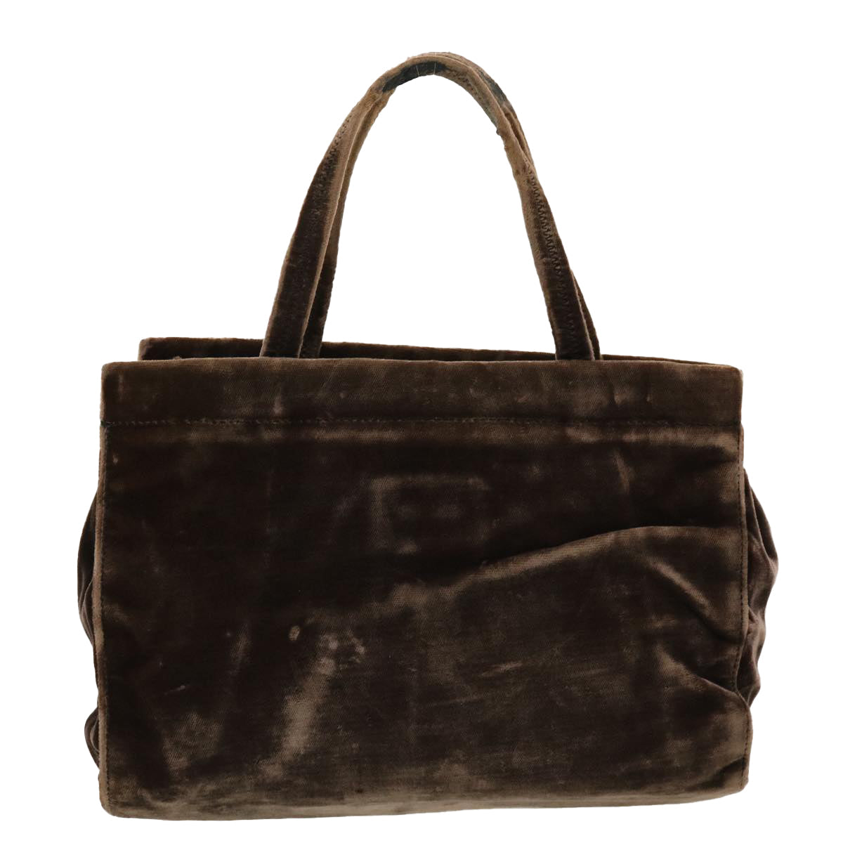 Prada Hand Bag Velor Brown