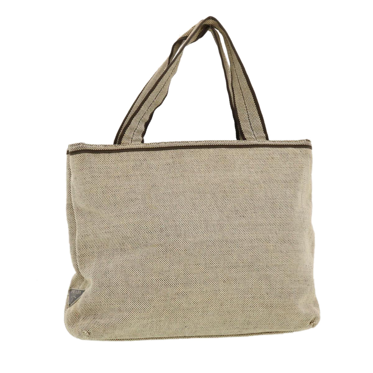 Prada Hand Bag Canvas Gray