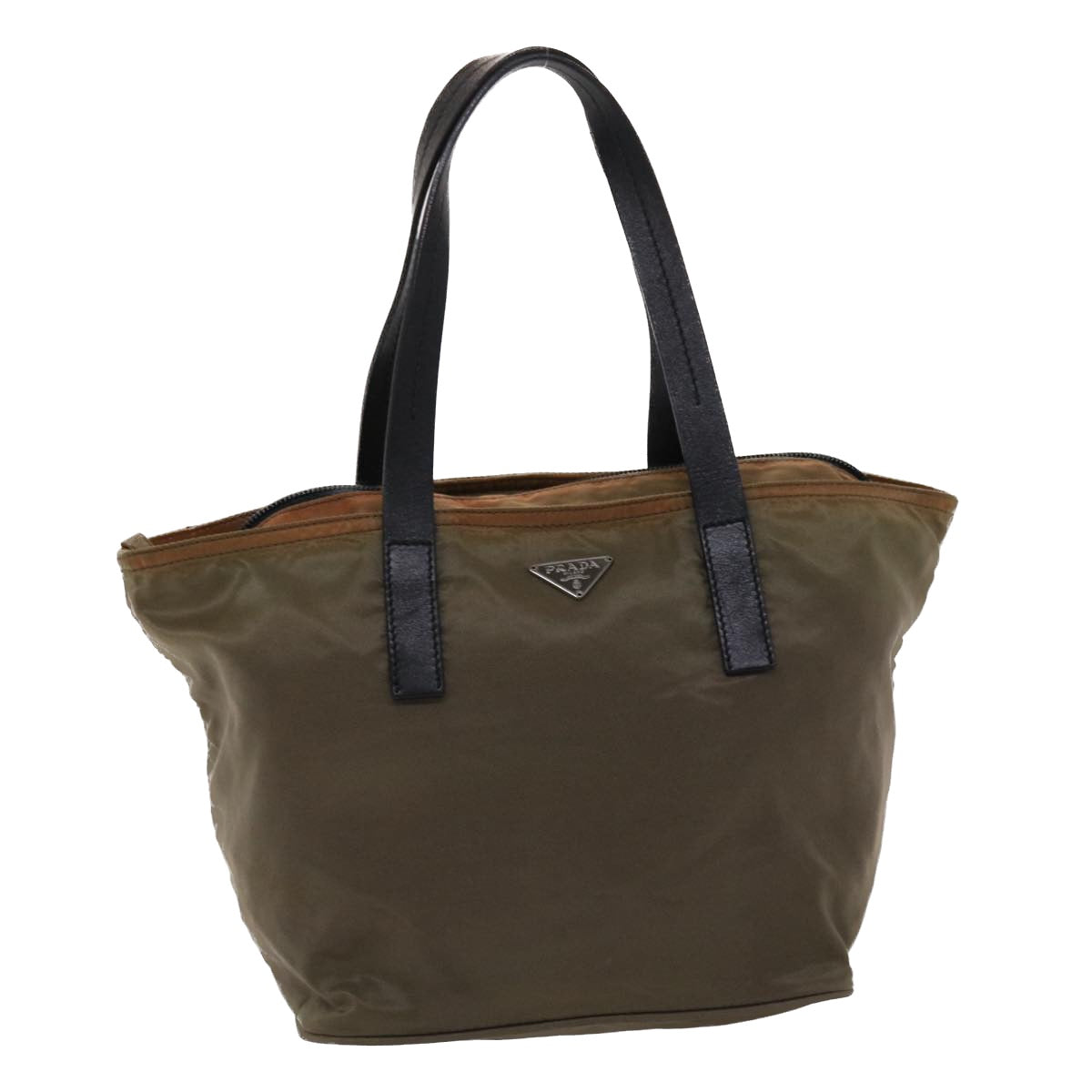 Prada Hand Bag Nylon Brown
