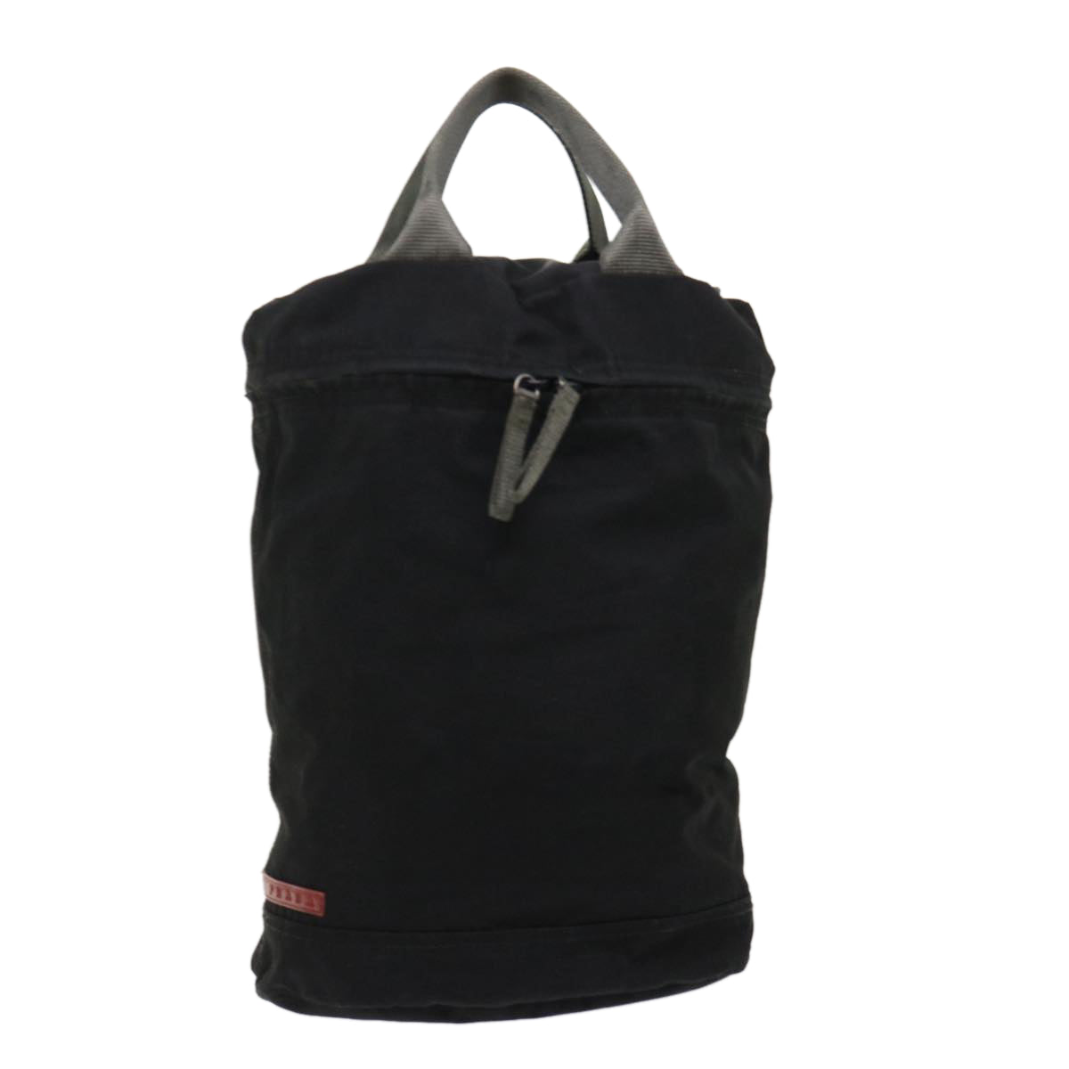Prada Hand Bag Nylon Black Red