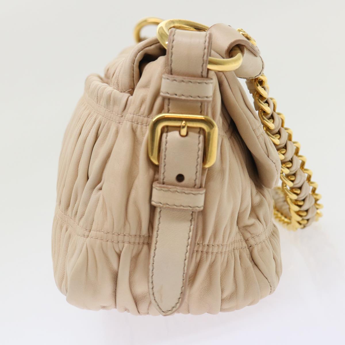 Prada Chain Shoulder Bag Leather Pink