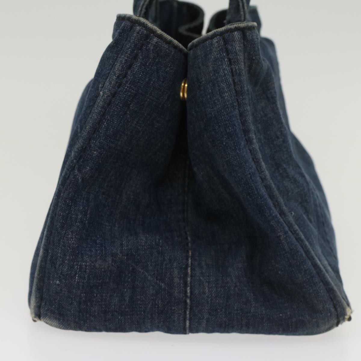 PRADA Kanapa MM Hand Bag Canvas Blue Auth