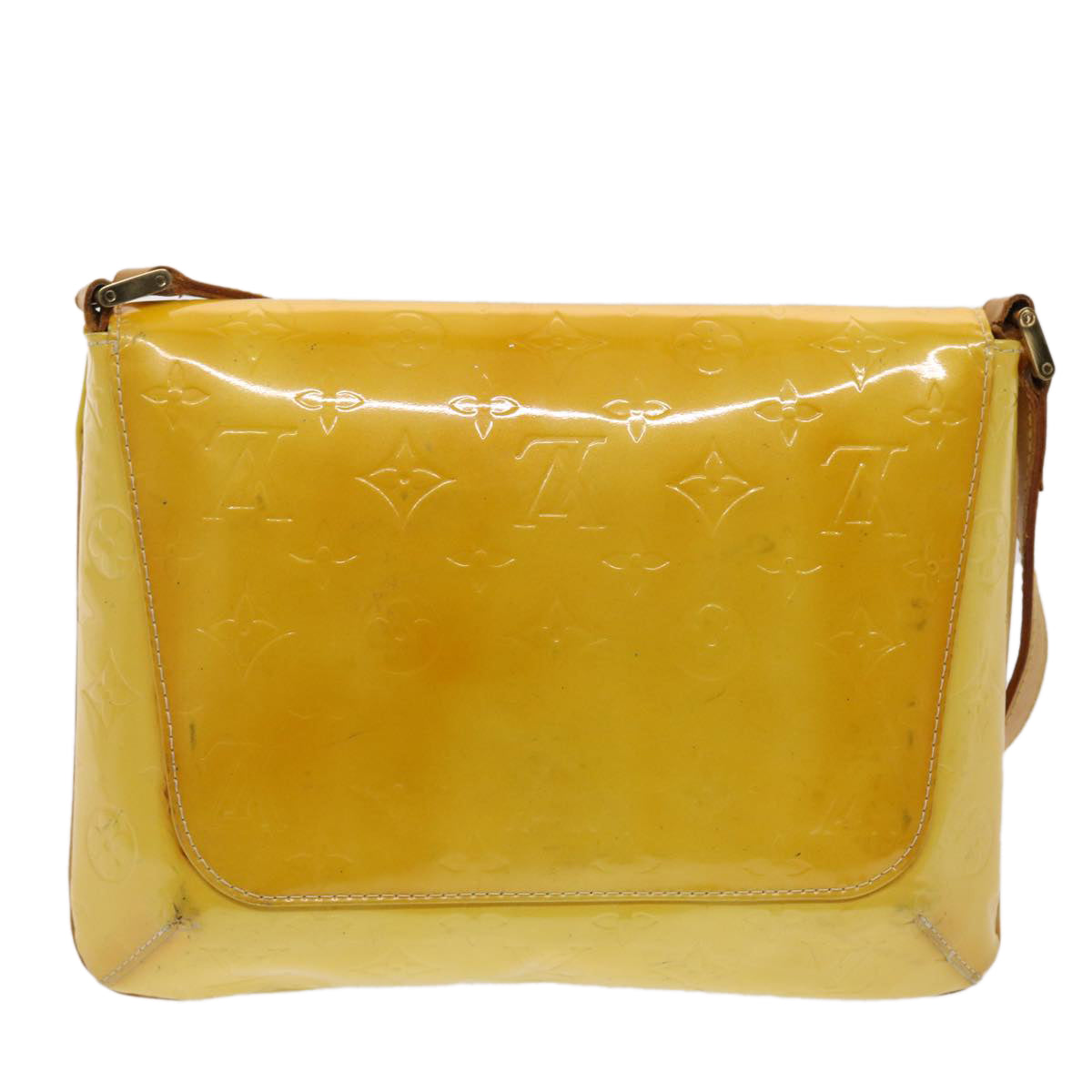 Louis Vuitton Monogram Vernis Thompson Street Bag Lime Yellow Auth bs6717